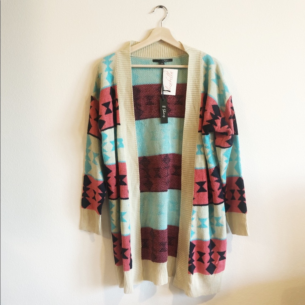 B Sharp Aztec Print Cardigan - Picture 5 of 8